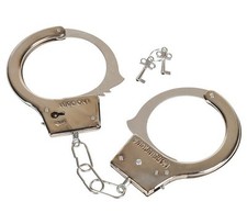 1 Steel Handcuffs Metal Toy 2 Keys New Hot Pretend Hand Cuffs Play Bulk