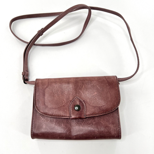 Frye Leather Mini Crossbody Leather Bag Purse Dusty Mauve Embossed