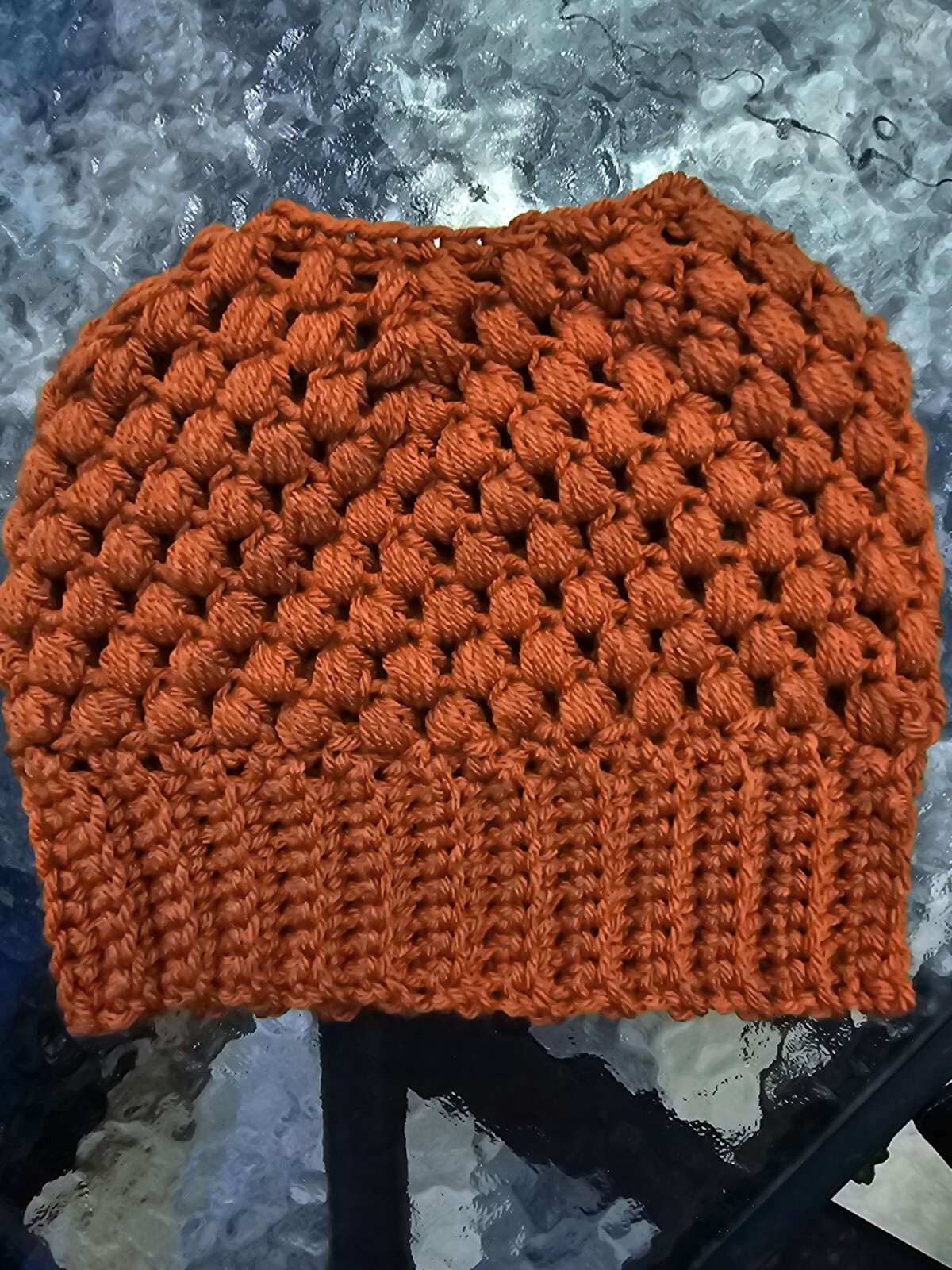 PONY Nuovo scaldorecchie fatto a mano all'uncinetto disordinato panino fascia coda di cavallo USA