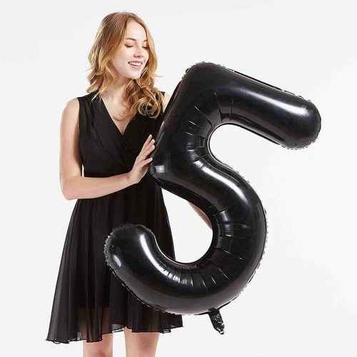 40inch Black Foil 58 Helium Jumbo Digital Number Balloons 58th Birthday Decor... - Picture 2 of 4