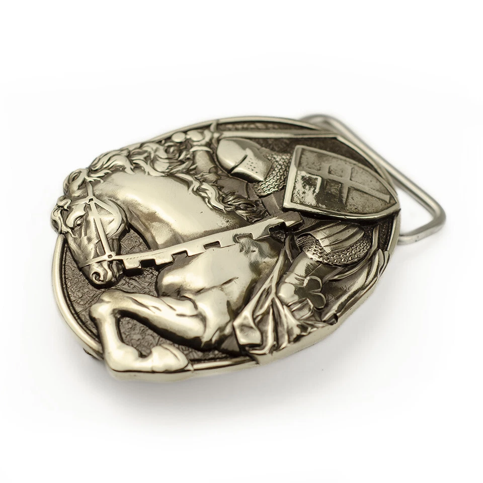 Hebilla de cinturón de plata alemana caballero de lucha medieval militar alemán hebilla de plata Foto 3 de 4