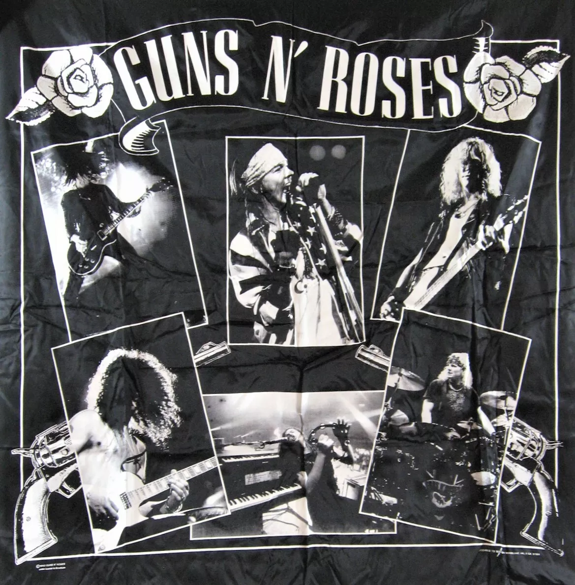 Vintage 1992 Guns Roses Band Rock Concert Tapestry Banner Sign Old Store Stock