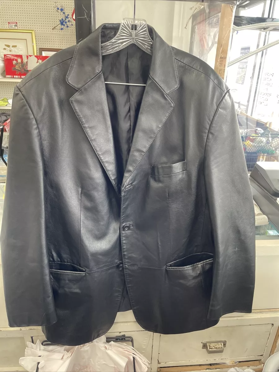 Stafford genuine leather mens jacket sz large