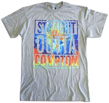 MEN'S STRAIGHT OUT OF COMPTON  PRINTED SHORT SLEEVE T-SHIRT 100% COTTON