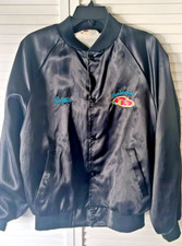 VTG WestArk Entertainment Heartbeat of America Black Satin Bomber Jacket Debbie