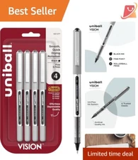 Fine Point Rollerball Pens with Water-Resistant Ink - 4 Count for Easy Writing