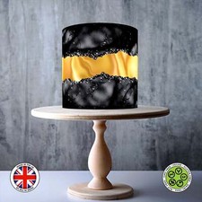 Black shades with Gold effect Fault line wrap around edible topper ICING / WAFER