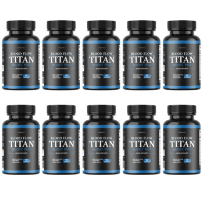 Blood Flow Titan Boost Pro Mens Blood Flow Supplement - 10 Bottles