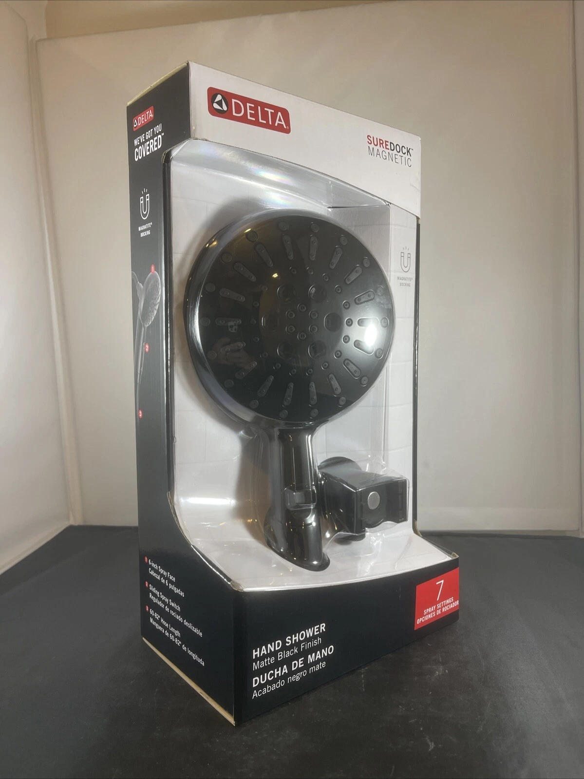 Delta 54910-BL-PK Hand Shower Matte Black With Sure Dock Magnetic
