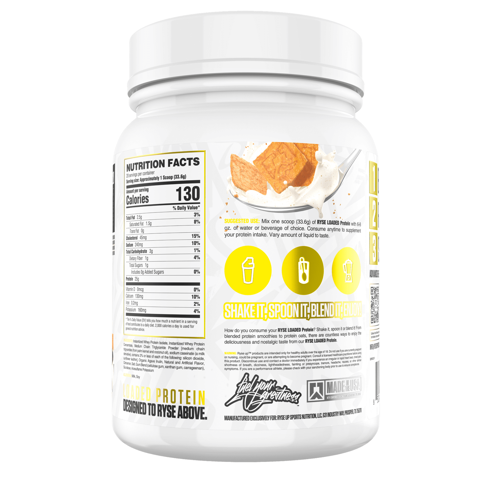 RYSE Loaded Protein Powder Cinnamon Toast Flavor 20 Servings Sports