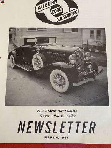 Lotto Vintage Auburn Cord Dusenberg Club 11 Newsletter Gennaio-Novembre/Dicembre 1961 - Foto 5 di 12