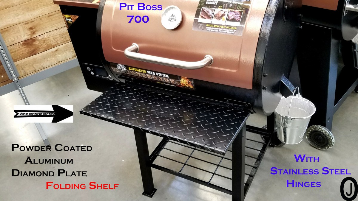 Pit Boss Classic 700 Pellet Grill Powder Coated Diamond Plate Folding Shelf