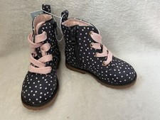 Cat  Jack Combat Boots Toddler Girls Sz 7 Giovanna Gray Dot Zip
