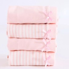 4x Girl Stripe Underwear Cotton Bikini Briefs Kid Bowknot Undershorts Panty Soft