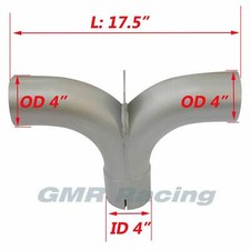 New Aluminized 4 Idod Elbow Pipe Exhaust Y-pipe With Divider Semi Truck Y-pipe
