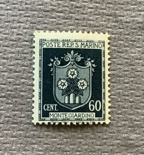 Briefmarke San Marino 1945, Wappen, 60 Cent, Postfrisch, Abart