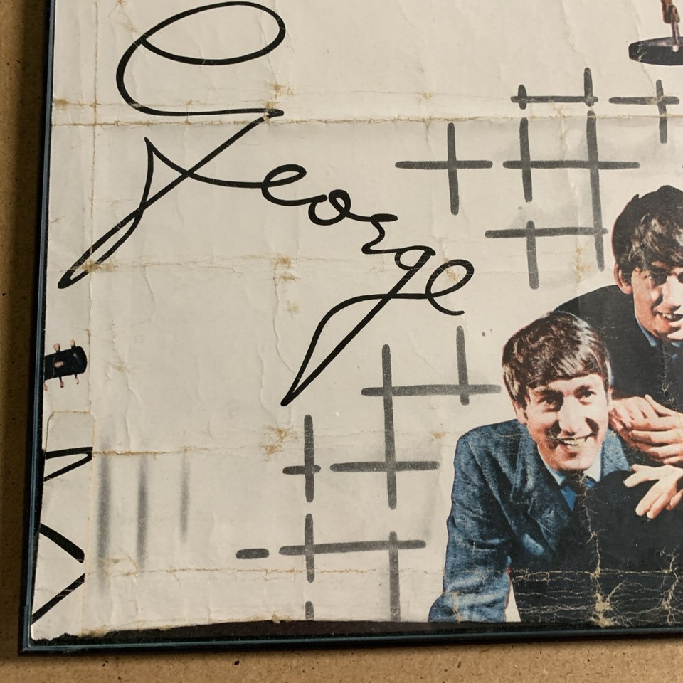 Vintage 1964 Beatles Wallpaper From Canada Framed 20 x 16 Some Wear See