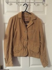 *vgc* Aeropostale Beige Corduroy Style Button Up Blazer/jacket Uk Size S