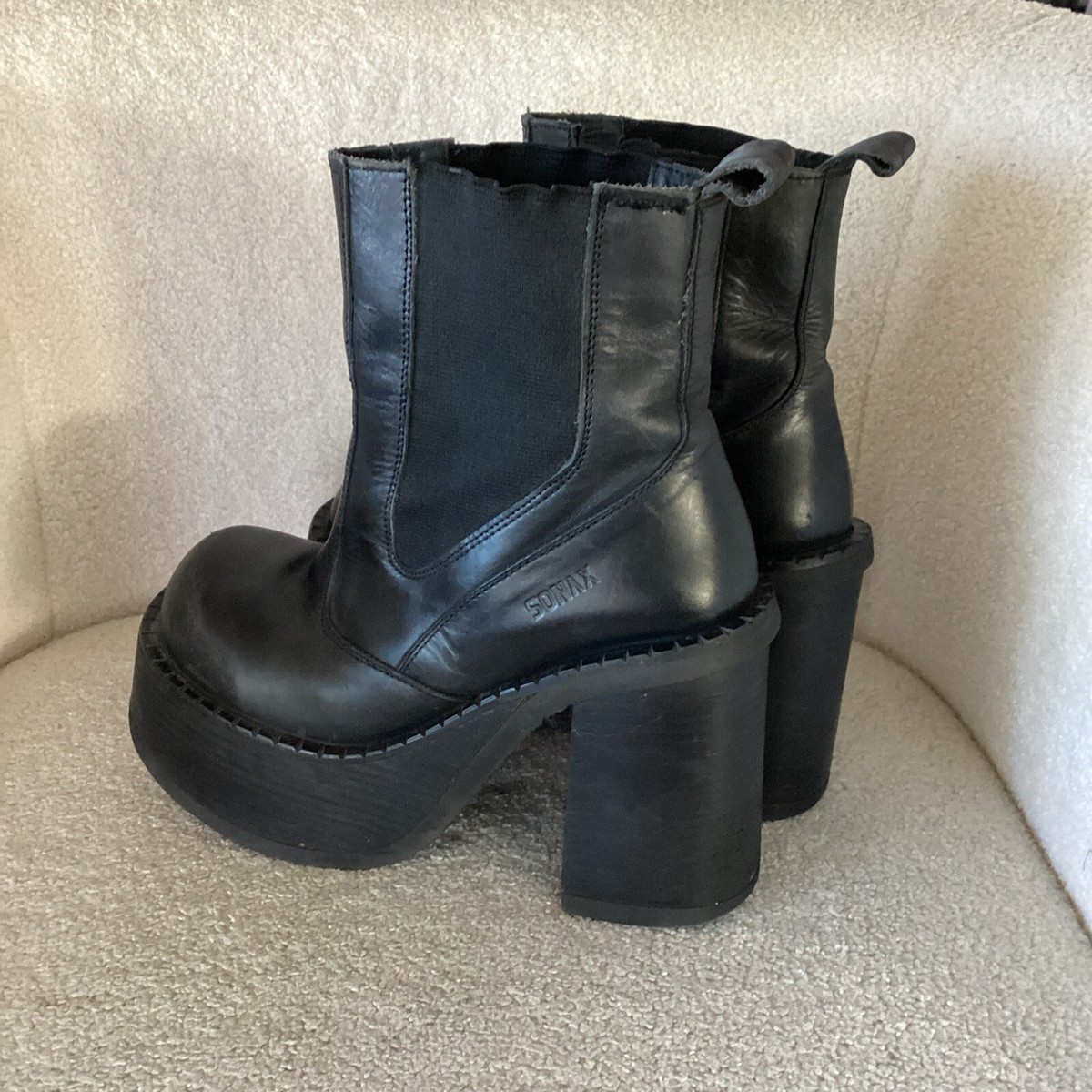 Vintage 90s SONAX platform boots Chunky Leather Y2K Shoes Vintage 90s SONAX platform boots Chunky Leather Y2K Shoes