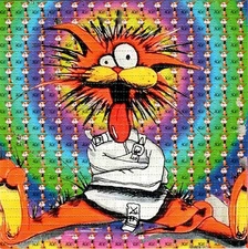 Bill The Cat BLOTTER ART perforated tabs psychedelic art