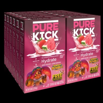 Pure Kick Warcraft Rumble Strawberry Watermelon Hydration Drink Mix