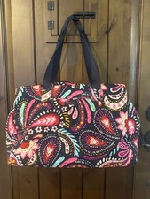 Vera Bradley Painted Paisley Large Bag/Overnight Bag Travel Double Handles
