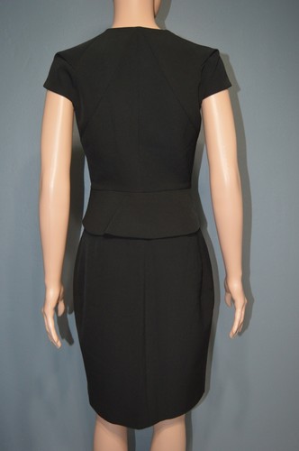 Ted Baker Sz 1 Black Zip Front Pencil Dress - Picture 3 of 5