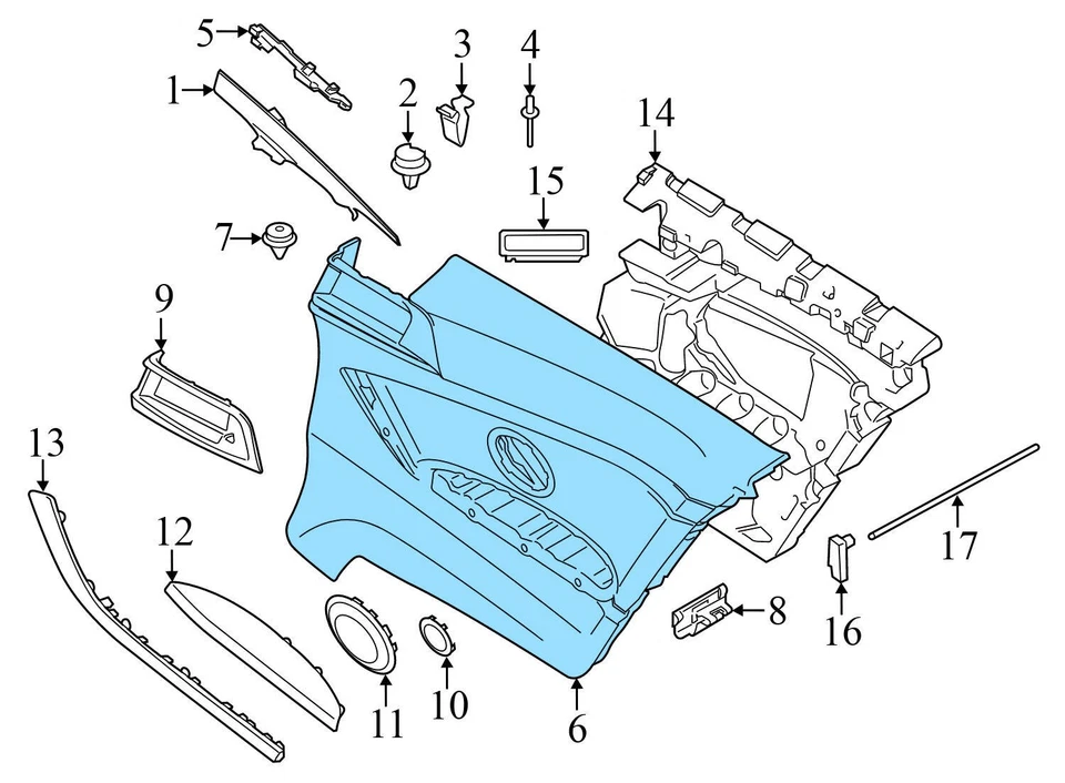 2014-2016 宝马 435I XDRIVE - 后门左卡/面板 7389665 — 第 3/4 张图片