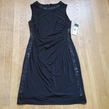 NWT LBD Chaps sequin cocktail dress L