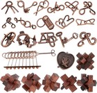 24 Pcs Brain Teaser Puzzles for Adults Metal 3D Puzzle Game Toys IQ Test Set New