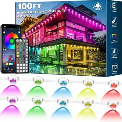 Yocrostar-Permanent Outdoor Lights 300ft RGB Eave Lights Music Sync IP67 