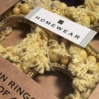 Homewear Quinn Yellow Beaded Handmade Napkin Rings Set of 4 Acrylic Glass Cotton — photo 5