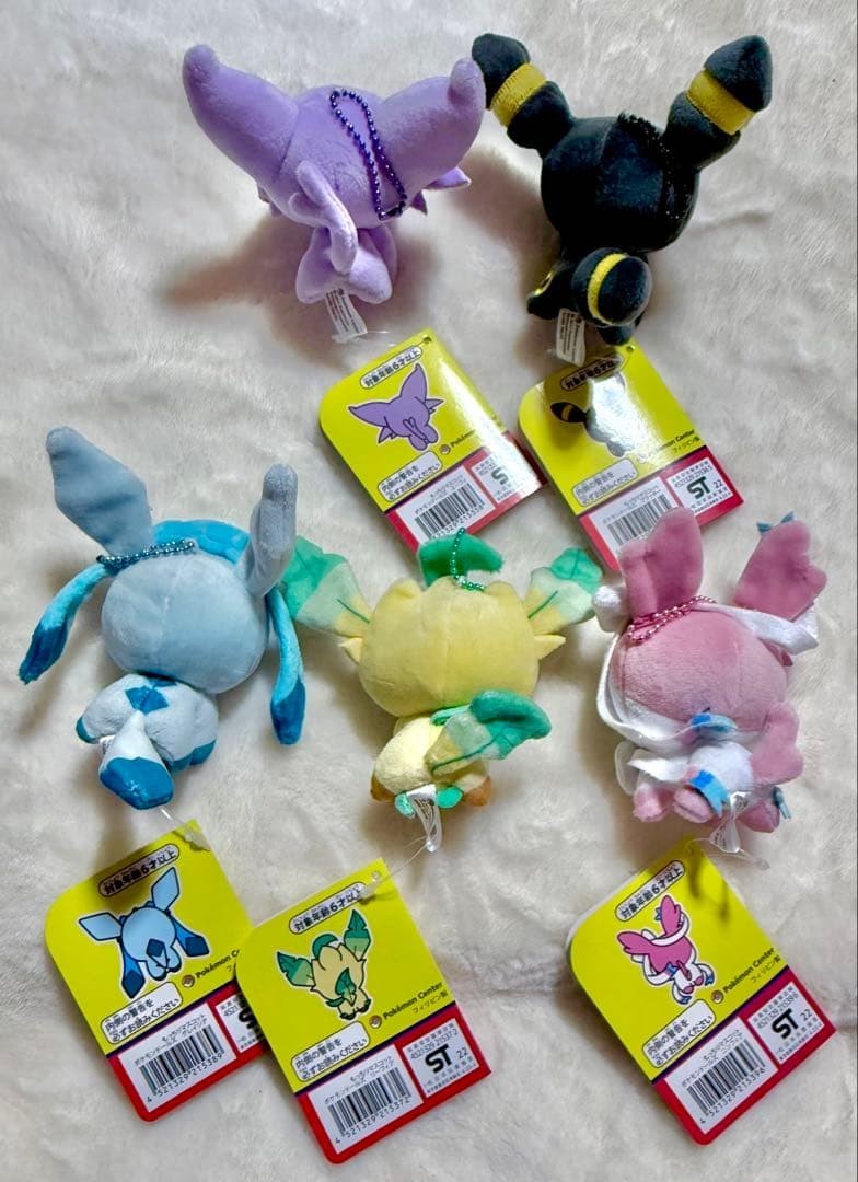 Pokemon Dolls Plush Eeveelution Eevee Heroes Keychain Complete 9