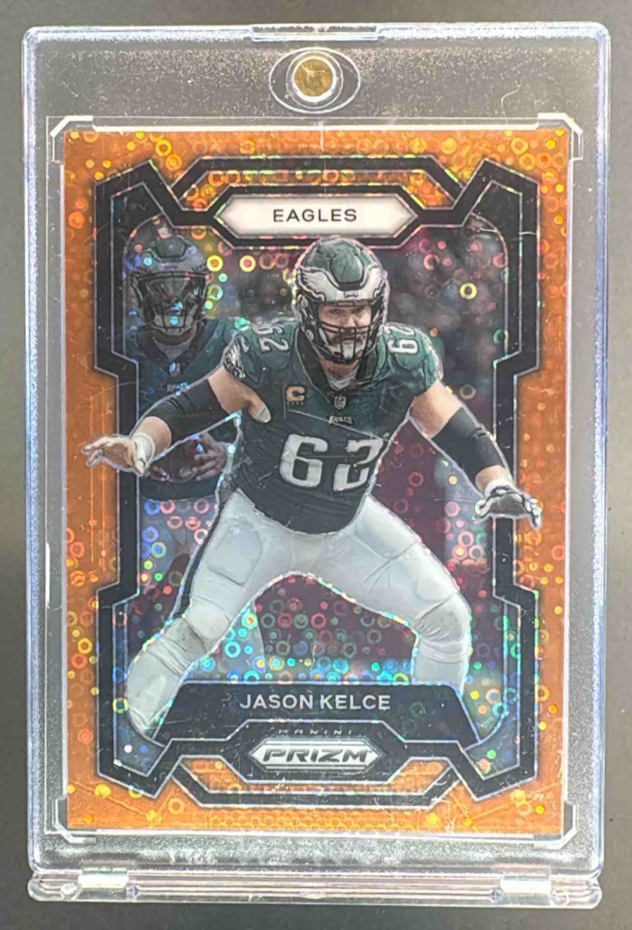 Jason Kelce 2023 Panini Prizm #245 Orange Disco