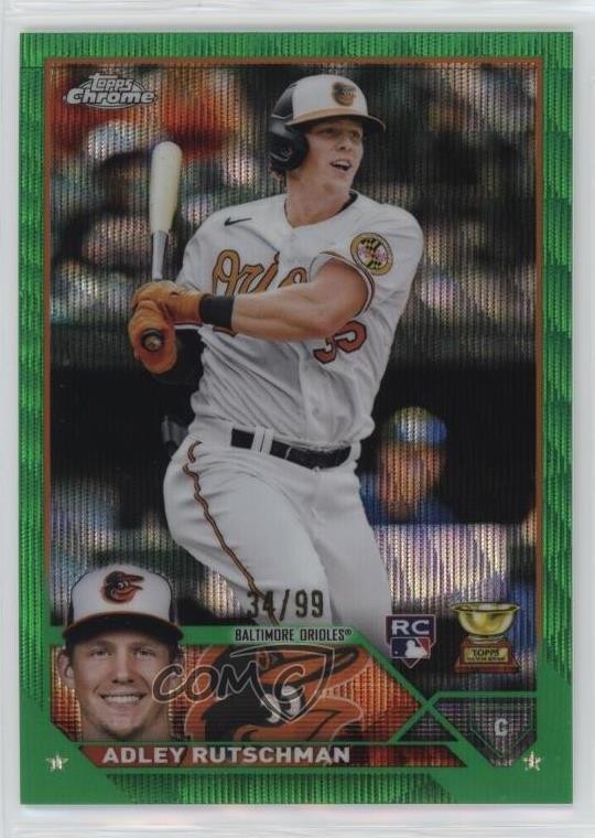 2023 Topps Chrome Green Wave Refractor 34/99 Adley Rutschman #1 0ob4