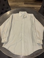 Brooks Brothers Mens 16 34/35 Striped Oxford Dress Shirt Green/White Made in USA