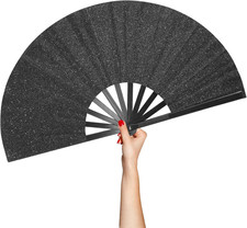 Large Rave Folding Hand Fan Popping Fan Clacking Fans for Line Dancing, Big Clap