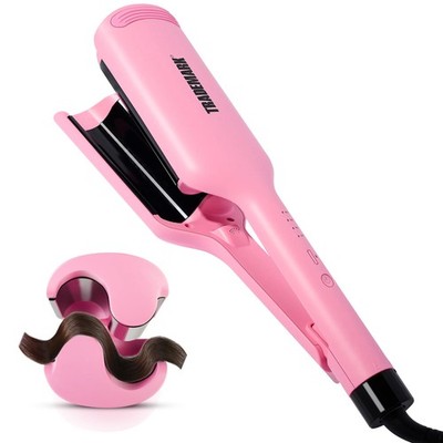 Hair Waver Double Barrel 1.25 Adjustable Temperature Crimper Pink Trademark Iron