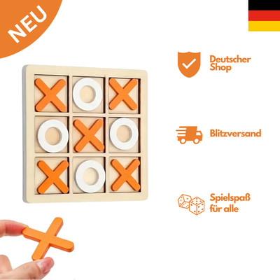 Tic Tac Toe Spiel aus Holz   Pädagogisches Denkspiel für Kinder und Erwachsene