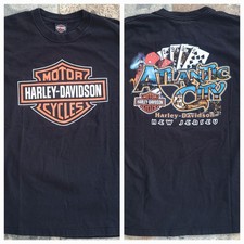 2005 Vtg Harley Davidson ATLANTIC CITY Black Short Sleeve XL T-Shirt Made In USA