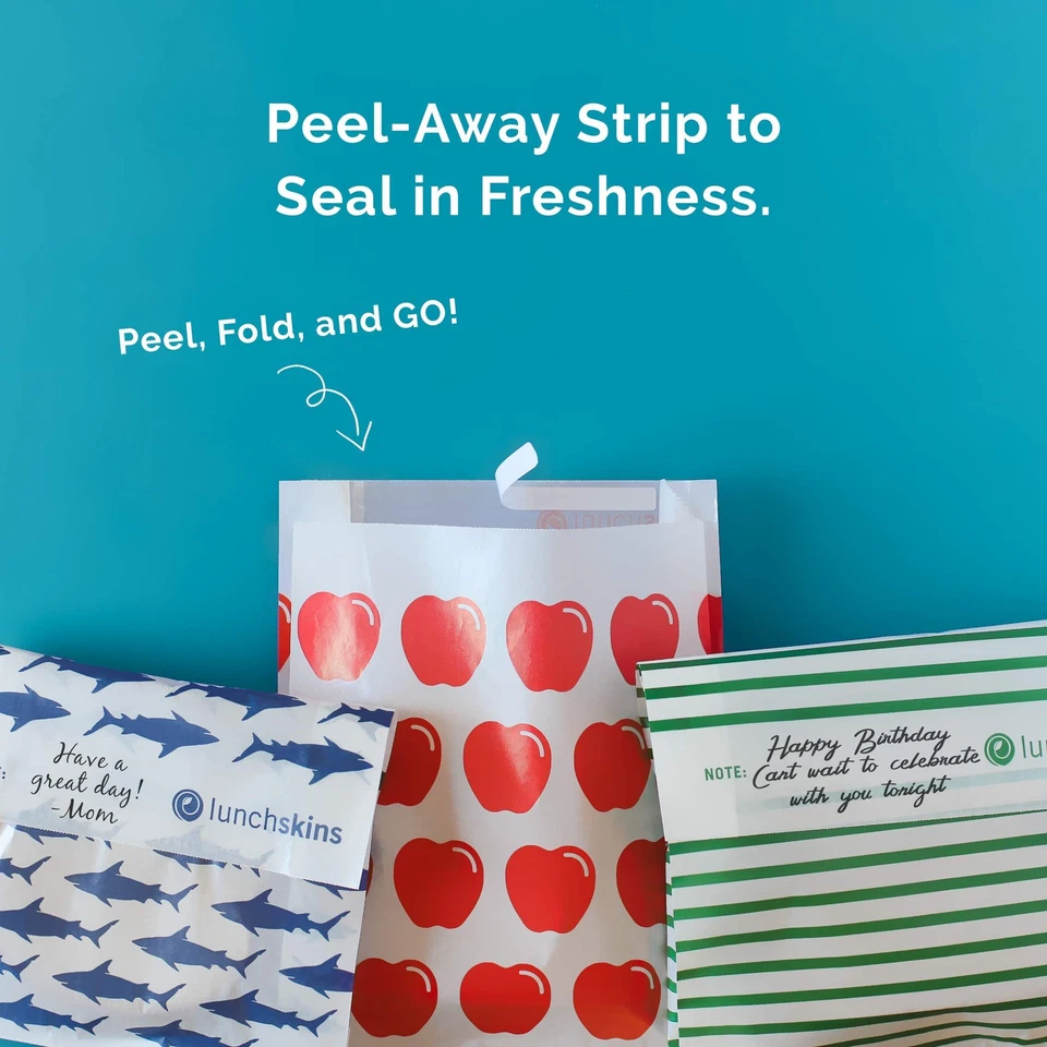 可回收密封三明治袋 2 件装环保防油 Foo... — 第 3/4 张图片