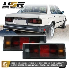 USA SMOKE Euro OE Frosted Lens Tail Light For 83-86 BMW 3 Series / 88-91 E30 M3