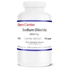 Sodium Chloride Salt , High Purity Crystals, 99.9 min., 500 grams Exp 03/2028