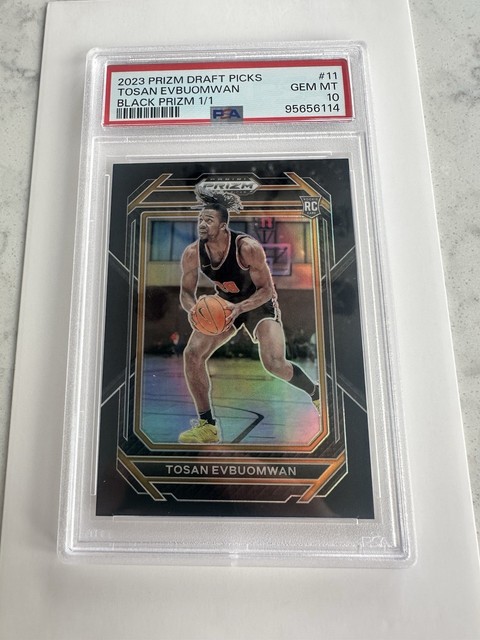 2023 Prizm Draft Picks Black #1/1 Tosan Evbuomwan RC PSA 10 Princeton