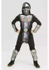 Kids Light-Up Iron Skull Ninja Costume Jumpsuit  Mask Size S 4-7 Hyde and Eek