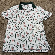 Kenneth Cole Golf Polo Shirt S Floral Performance Moisture Wicking NWT