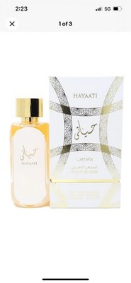 Lattafa Hayaati Gold Elixir Eau de Parfum Spray, 3.4 fl oz Regular Size