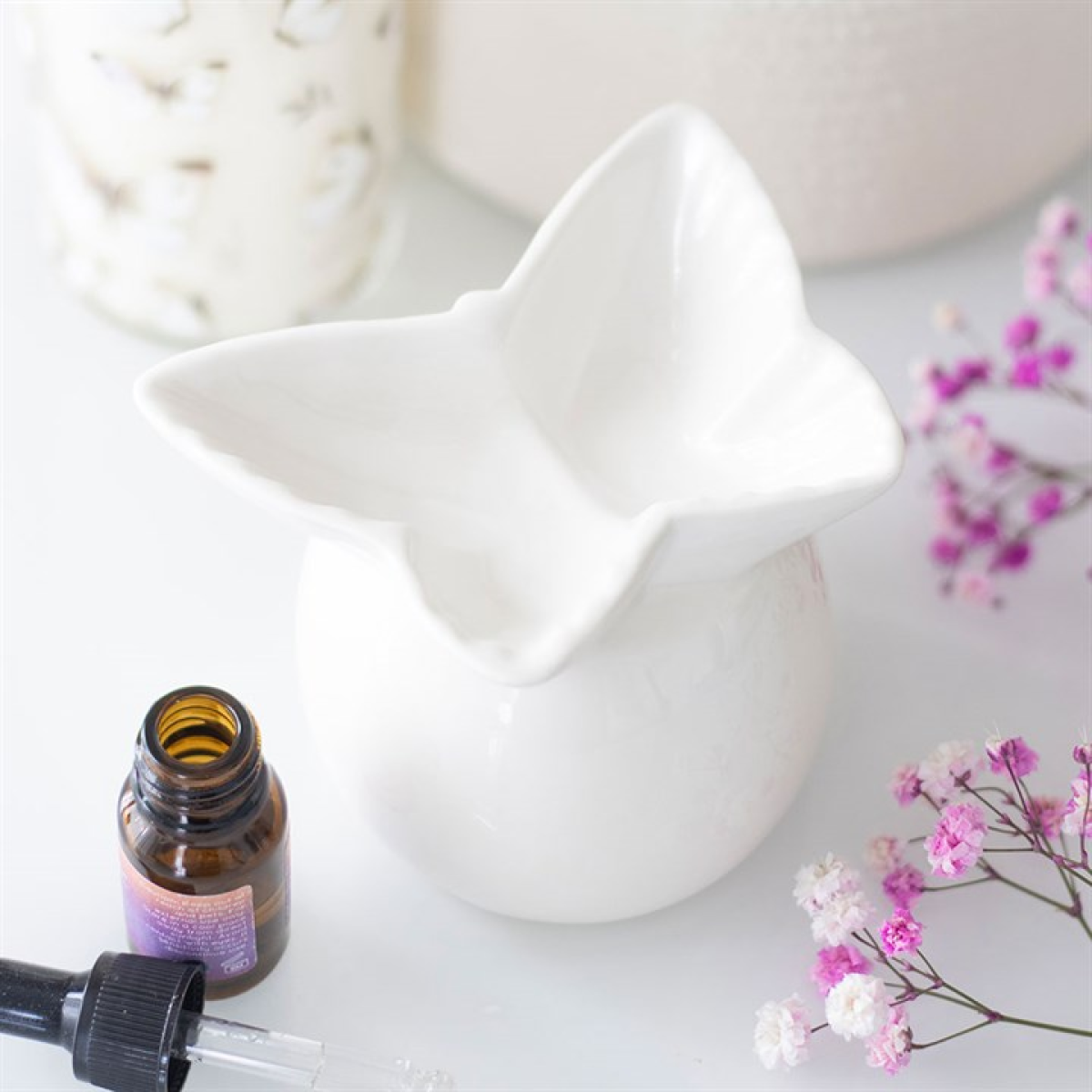 Something Different  Butterfly Oil Burner White - Image 3