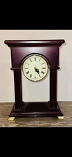 BOMBAY COMPANY MANTLE CLOCK STAINED MAHOGANY WOOD