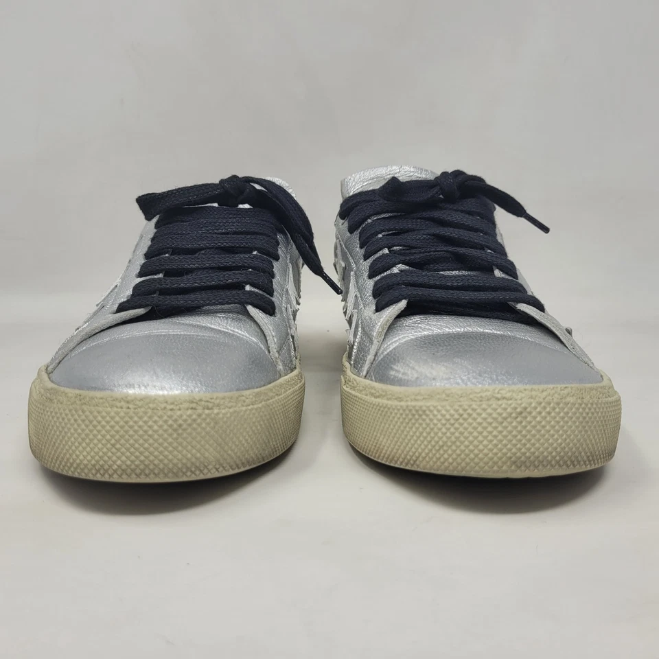 Zapatillas Saint Laurent Mujer EU40 US10 Plateadas Metálicas Cuero Corte Clásicas Foto 3 de 4